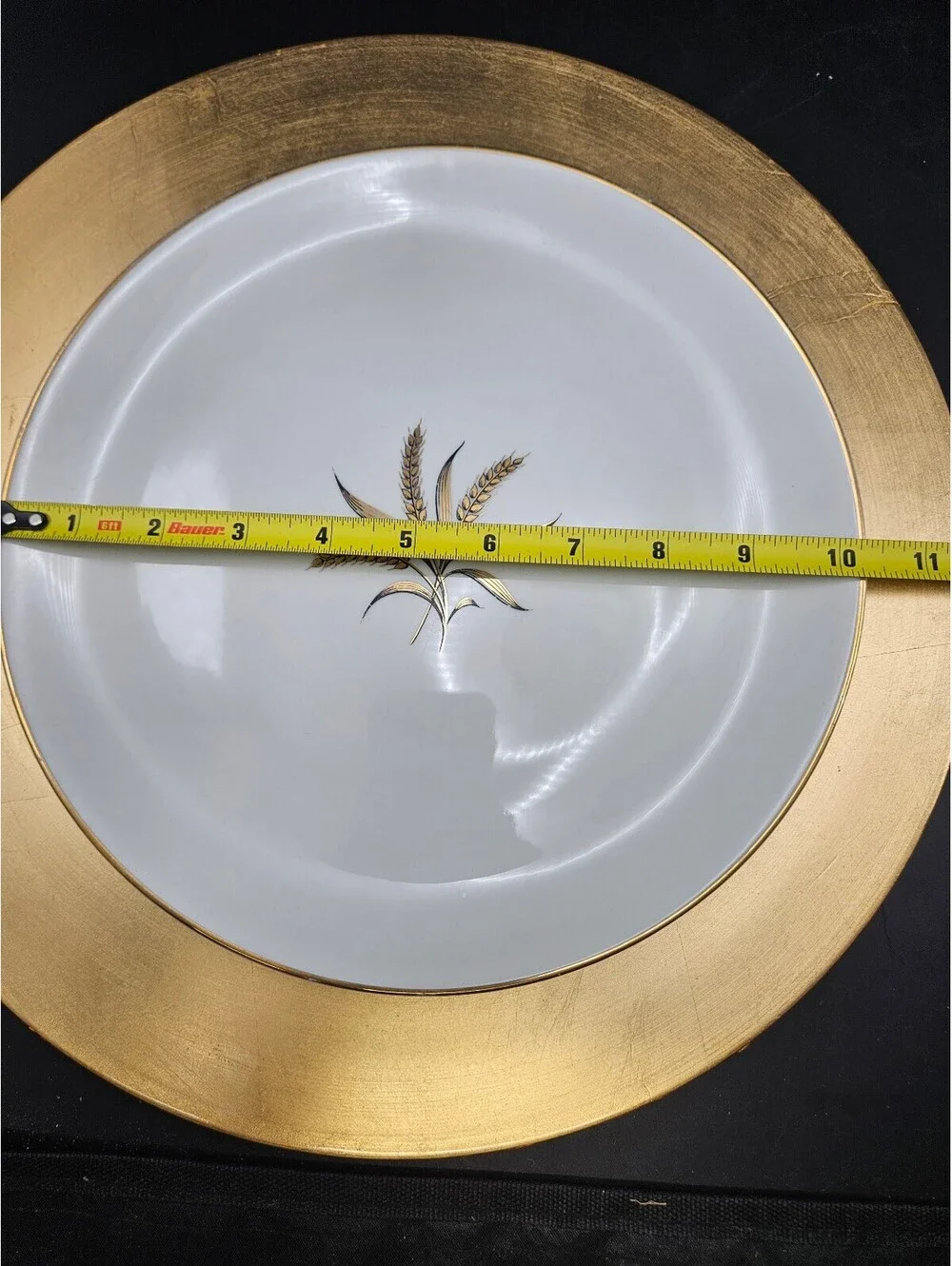 1950s Embassy USA Wheat Dinner Plates & Chargers Set of 2 Mid Century Farmhouse